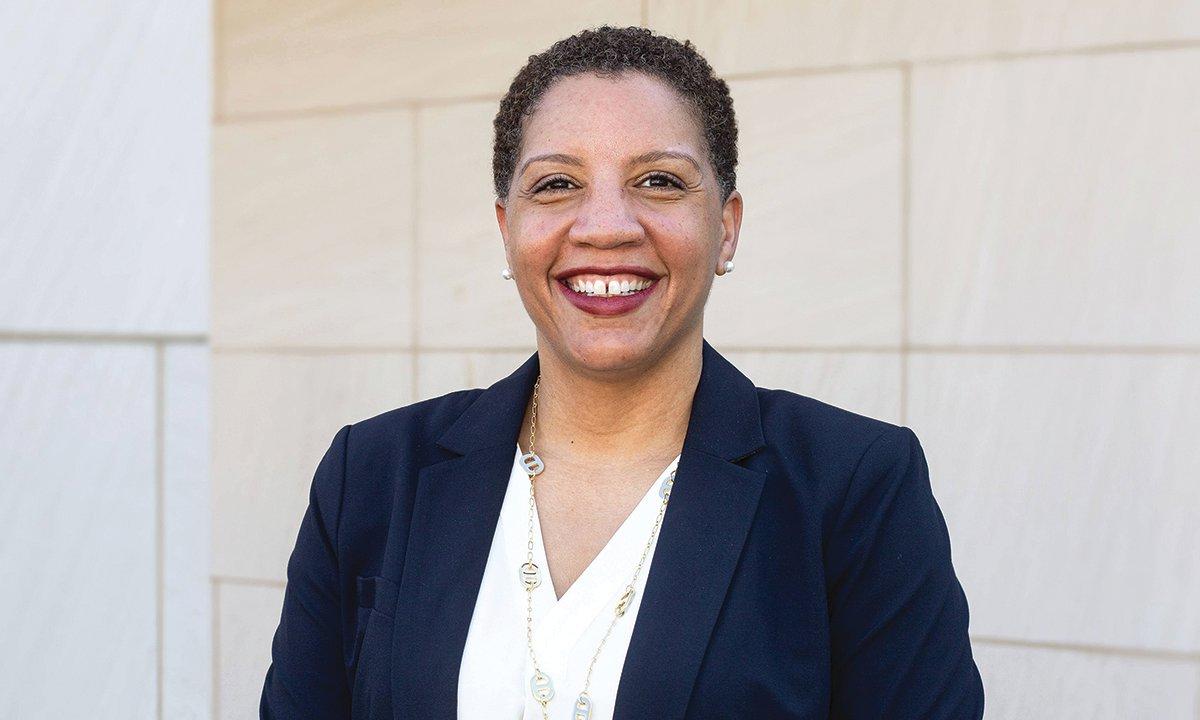 Smiling woman with blazer